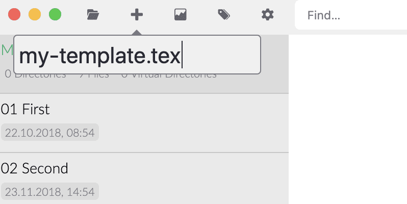Create TeX-Files by appending the appropriate extension