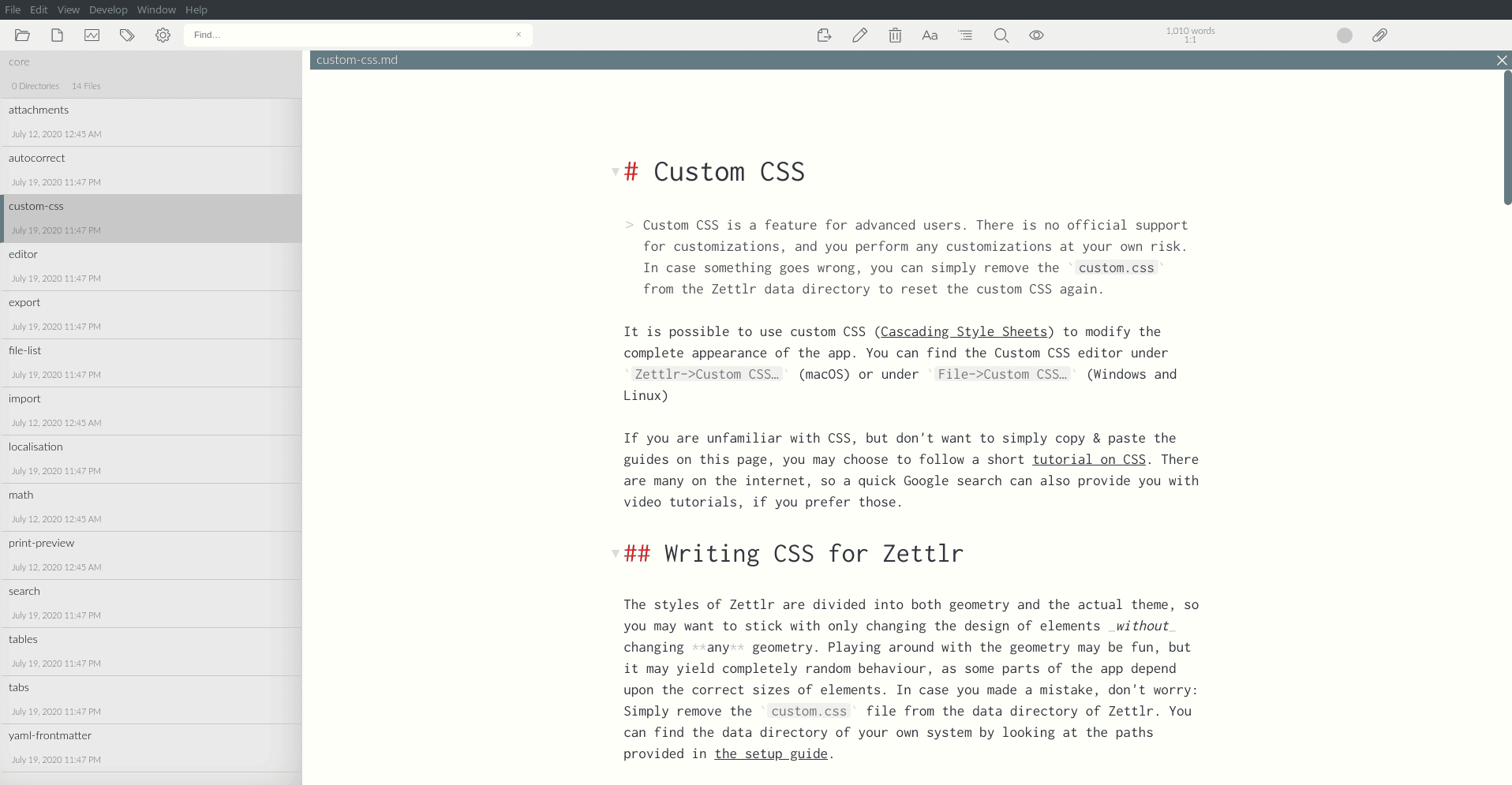 A preview of Zettlr using above snippet