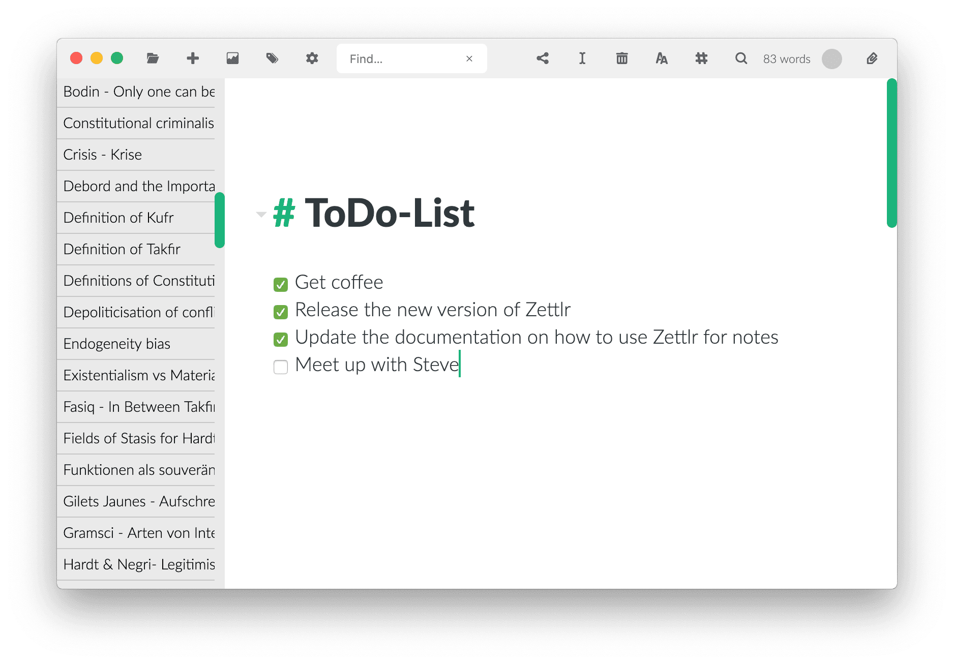 Zettlr come sistema di appunti