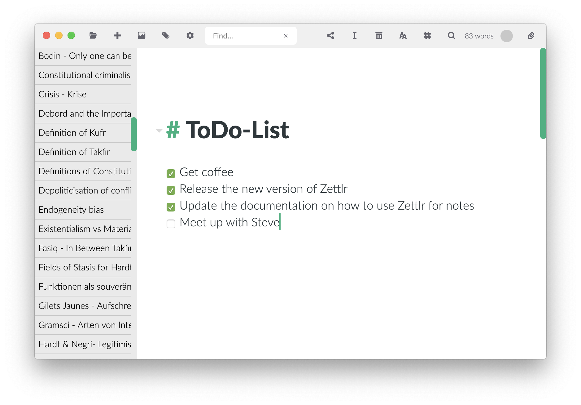 Zettlr as a Note-Taking app