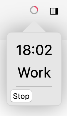 Pomodoro Timer running