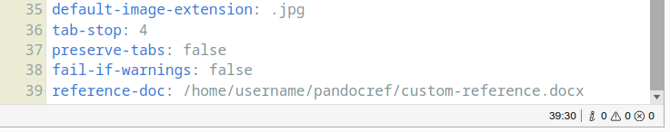 Adding the reference-doc line to custom export profile.