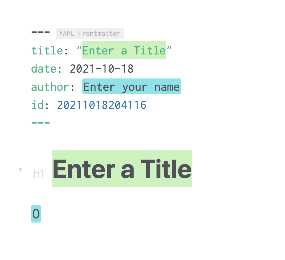 An example snippet in autocomplete mode